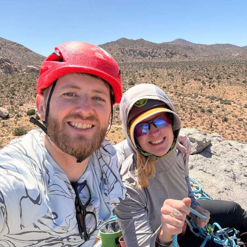 Max Goshay, founder and builder of Headland, climbing in the desert